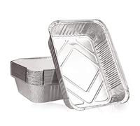 Gtwinsone Aluminium Foil Trays 20 Pack Tin Containers with Lids 1000ML Medium Disposable for Baking BBQ Roasting Takeaway Cooking Freezer Storage Food (21.5x16x5cm) Silver