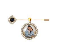 Gtwoilt Wedding Bouquet Photo Charms, Bridal bridegroom Charm DIY Pin Brooch Making Kit Bouquet Picture Charm for Wedding Memory Friend Graduation Gift, Metal, no gemstone