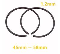 GTWSQQ 2pcs Piston Rings 1.2mm x 45mm 45.2mm 46mm 47mm 47.5mm 48mm 49mm 50mm 51mm 52mm 54mm 56mm Ring for Power Garden Tools Parts(47mm x 1.2mm)