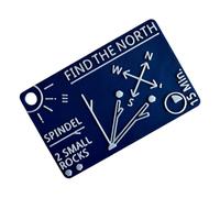 GTYLF Manual Direction Finding Card, Hiking Trip Compact ABS Outdoor Guide with Carry Hole, Backpack Utility Manual Navigation Card Camping Direction Guide Pocket Orientation Aid Hiking Wayfinding