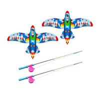 GTYLF Park Flying Toy Set with Rod-and-Line Control, 2 Pack Kite Play for Families in Open Fields and Yard Areas Together Park Flying Toy Set with Rod-and-Line Control