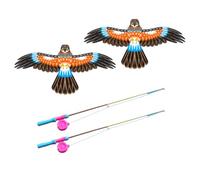 GTYLF Park Flying Toy Set with Rod-and-Line Control, 2 Pack Kite Play for Families in Open Fields and Yard Areas Together Park Flying Toy Set with Rod-and-Line Control