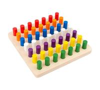 GTYLF Sensory Development Wooden Pegboard Set for Toddler Improves Color Identification and Dexterity Wooden Plugging Board Teaching Aid