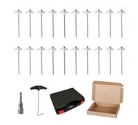 GTYLF Tent Peg Set for Campsite Setup, Metal Ground Stakes with Carry Case, Pull Handle, and Drive Tip Campsite Peg Set Shelter Stake Tools Screw Tent Pegs Tarp Hold Gear Case Drive Tip Pull