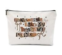 GTYNU Edgy Trendy Sarcasm Funny Husband Wife Makeup Bag,That Sounds Like My Husband's Problem Cosmetic Bags,Trendy Funky Cheetah Pink Makeup Bag,Western Leopard Lover Gifts for Women