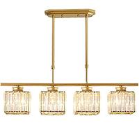 GTYUNZP Modern Simple Chandeliers Long Crystal Chandelier Ceiling Light Gold Black Dining Room Luxurious During Lamps Modern Crystal Rectangular Pendant Light for Living Room Bar