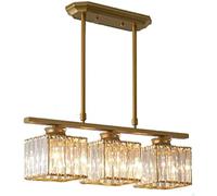 GTYUNZP Modern Simple Chandeliers Long Crystal Chandelier Ceiling Light Gold Black Dining Room Luxurious During Lamps Modern Crystal Rectangular Pendant Light for Living Room Bar