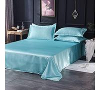 GTYUNZP Silky Cool Comfortable Fade Resistant Bed Flat Sheet,Solid Color Ice Silk Satin Fabric Bedding Queen King Size Bed Sheet,Soft Breathable Bed Linen (Color : C, Size : 230x250cm)
