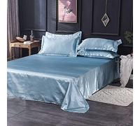 GTYUNZP Silky Cool Comfortable Fade Resistant Bed Flat Sheet,Solid Color Ice Silk Satin Fabric Bedding Queen King Size Bed Sheet,Soft Breathable Bed Linen (Color : D, Size : 180x230cm)