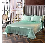 GTYUNZP Silky Cool Comfortable Fade Resistant Bed Flat Sheet,Solid Color Ice Silk Satin Fabric Bedding Queen King Size Bed Sheet,Soft Breathable Bed Linen (Color : F, Size : 180x230cm)
