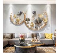 GTYUNZP Wall Metal Decor Art Round Shape Apricot Leaf Wall Sculptures for Home Outdoor Indoor Decoration Ornaments Bathroom Living Room Bedroom Or Porch Patio Garden Fence,110x67cm/43.3x26.3in