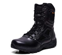 GTYW, Men's Outdoor Military Boots, Special Forces Magnum Leather Breathable Ultra Light Side Zipper Tactical Boots, 39-44,Black-41