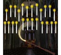 GTYZZH Christmas Decorations, 24PCS Floating Candles with Wand, Hanging Candles with Remote Wand, Warmwhite Flickering Flameless Magic Floating Candle Lights for Halloween Christmas Party