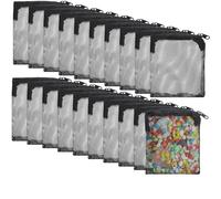Gtziqa 20 Pcs Aquarium Filter Media Bags, Reusable Fish Tank Fine Mesh Bag with Plastic Zipper Mini Pond Filter Bag for Activated Carbon, Ceramic Rings, Bio Balls (3.9 x 3.9 Inches, Black)