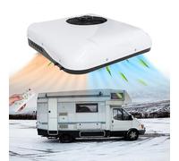 Gtzly 12V Rooftop RV Air Conditioner, Top Mounted Parking Cool&Heat Air Conditioner for Truck, RV, Forklift, Construction Vehicle, Crane, Van(Bianco)