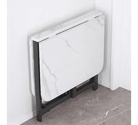 Gtzly Drop Leaf Dining Table, Mobile Folding Dining Table, Extendable Drop Leaf Table with Metal Frame, Multifunction Expandable Table for Work, Study and Dining(White,140 * 80 * 75cm)