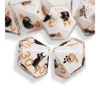 GU BEI TE DND Dice Set 7-Pcs,Sharp Edge Cute Cat Style Resin Dice Polyhedral Resin Sharp Edge Dice for Roleplaying Games Dungeons and Dragons RPG MTG Table Games