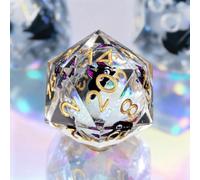 GU EI TE 7Pcs DND Dice Set,Cat Liquid Core Resin Quicksand for DND RPG MTG | Handmade Polyhedral Sharp Edge Resin Dice With Cute Cat Liquid Core Quicksand Design,Ideal For D&D,RPG,MTG Tabletop Games