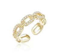 Gu Feng Hollow Simplicity Chains Rings For Women Cubic Zirconia Temperament Wedding Party
