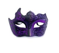 Gu Feng party bars, masquerades, half-faces, men's painted gold powder masks, hand-painted (Painted - Black Purple)