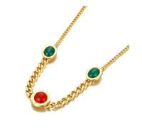 Gu Feng Vintage Stone Chain Necklaces For Women Luxury Palace Necklace Jewelry