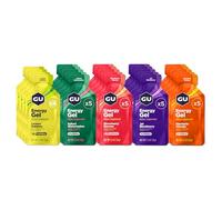 GU Original Energy Gels, Fruity Mixed 24 Pack - 100 Calorie Energy Gel with Carbohydrates, Caffeine, BCAAs and Electrolytes - Pre-Workout Fuel for Running, Cycling, Triathlon and Endurance Sports