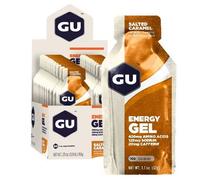 GU Original Energy Gels, Salted Caramel 24 Pack - 100 Calorie Energy Gel with Carbohydrates, Caffeine, BCAAs and Electrolytes - Pre-Workout Fuel for Running, Cycling, Triathlon and Endurance Sports