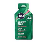 GU Original Energy Gels, Salted Watermelon 24 Pack - 100 Calorie Energy Gel with Carbohydrates, Caffeine, BCAAs and Electrolytes - Pre-Workout Fuel for Running, Cycling, Triathlon and Endurance Sports