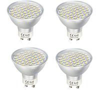 GU10 4.5W (=50W Halogen Bulb), 420lm, Cool White 6000K, 120° Wide Beam, GU10 Base, Pack of 4