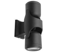 GU10 Black Outdoor Wall Light Adjustable IP54 External Directional Spot Lamp (ZLC372B Double)