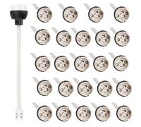 GU10 Lamp Holder with 15 cm Wire, Pack of 24 GU10 Lamp Feet Socket, GU10 Ceramic Base with Wire End Sleeve, 0.75 mm² x 150 mm GU10 Ceramic Base, for LED Spotlights and Halogen Lamps, 2A, 0-300W, 0