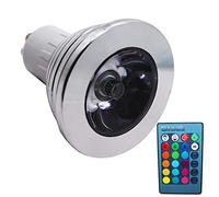 GU10 LED Bulb,3W Spot Light Bullb,60° Beam Angle,Dimmable Colour Changing Smart Light Bulb with Remote Control (1 Count)