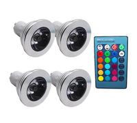 GU10 LED Bulb,3W Spot Light Bullb,60° Beam Angle,Dimmable Colour Changing Smart Light Bulb with Remote Control (4 Count)