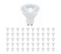 GU10 LED Bulbs, Daylight White 6000K, 50W Halogen Lamp Equivalent, 6W 420 Lumens, 38 Degree Beam Angle, Long-Life 25,000 Hours - Pack of 50