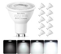 GU10 LED Bulbs Dimmable, Cool White 6500K, 50W Halogen Spotlight Equivalent, 4.9W LED GU10 Bulbs Dimmable, 220-240V 38° Beam Angle Energy Saving - Pack of 10