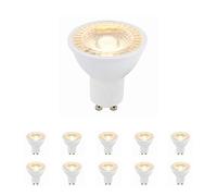 GU10 LED Bulbs, Warm White 3000K, 50W Halogen Lamp Equivalent, 6W 420 Lumens, 38 Degree Beam Angle, Long-Life 25,000 Hours - Pack of 10