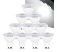 GU10 LED Light Bulbs, 5W Cool White 6000K 500LM Dimmable GU10 Spot Light Bulb AC 220-240V, Equivalent for 50W Halogen Lamp, 120° Beam Angle, 10 PCS