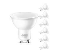 GU10 LED Light Bulbs 60W Equivalent, 6000K Daylight White, 7W 600LM GU10 LED Bulbs 6 Pack, Energy Saving Spotlight Light Bulb for Ceiling, Not-Dimmable