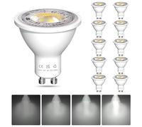 GU10 LED Spot Light, Dimmable, Cool White, 5W 400LM, 50W Halogen Equivalent, 38° Beam Angle, AC190-265V, 6000K, Pack of 10