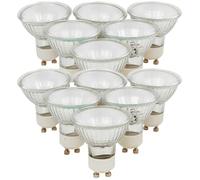 GU10 Pack of 12 Bulbs Homebase Halogen Spotlight - Dimmable Warm White 40W=50W 2800k/300Lm/240v/30°