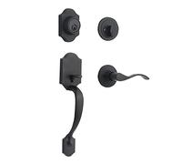 GUA OYH Door Handle Set - Matte Black Exterior Handle Lever for Front or Office Door (L16511-B-S721)