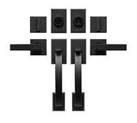 GUA OYH Door Handle Sets Double Front Door Handle Set with Handle Lever Matte Black Double Door Handleset with Dummy Heavy Duty Front Door Lock Set Double Door Handles for Front Door or Office Door