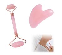 Gua Sha and Jade Roller Set,Rose Quartz Guasha Tool Face Rollers,Gua Sha Stone,Skincare Tools for Women Body Muscle Relaxing Relieve Fine Lines Firming Facial Massager Improve Eye Puffiness,Girl gifts