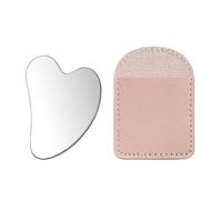 Gua Sha Facial Tool - Stainless Steel Gua Sha Tools, Gua Sha Massage Tool, Heart Shape Facial Guasha Tool for Jawline Sculpting, Slimmer Face, Puffiness Reducing (Silver)