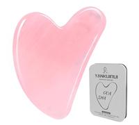 Gua Sha Facial Tools, Jade Rose Quartz GuaSha Board Stones Massage Scraping for SPA Acupuncture, Metal Gua Sha for Body Face Neck and Eye, Skin Care Gift for Woman (Pink)