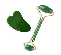 Gua Sha Massage Set, Gua Sha Stone and Jade Roller, Anti-Aging Jade Guasha Tool Face Massage for Wrinkles, Eye Roller for Dark Circles and Puffiness, Face Rollers for Women Men, Jawline Shaperner