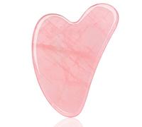 Gua Sha Massage Tool,Guasha Tool for Face,Facial and Body Massager,Natural Stones Rose Quartz,Scraping and SPA Acupuncture Therapy to Lift,Decrease Puffiness and Tighten