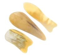Gua Sha Scraping Rods 3pcs for Face and Body Massage Ox Horn | Lightweight Self-care Set, Mellow Texture Finish, Home Spa Use, Easy to Clean, Shoulder Relief