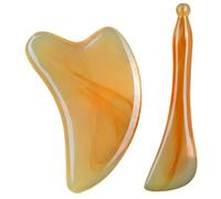 Gua Sha Set, 2PCS Resin Gua Sha Tools for Face and Body, Skin Care Massage Tools with Dual-Color Scraping Board & Acupressure Stick, Día de Pascua