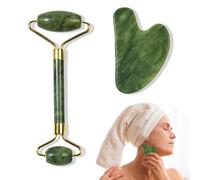 Gua Sha Set, Massage Stones Jade Roller and Guasha Tool for Face, Facial Massager Face Rollers for Women, Self Care Gifts for Women Muscle Relaxing Improve Eye Puffiness Skin Care Gift